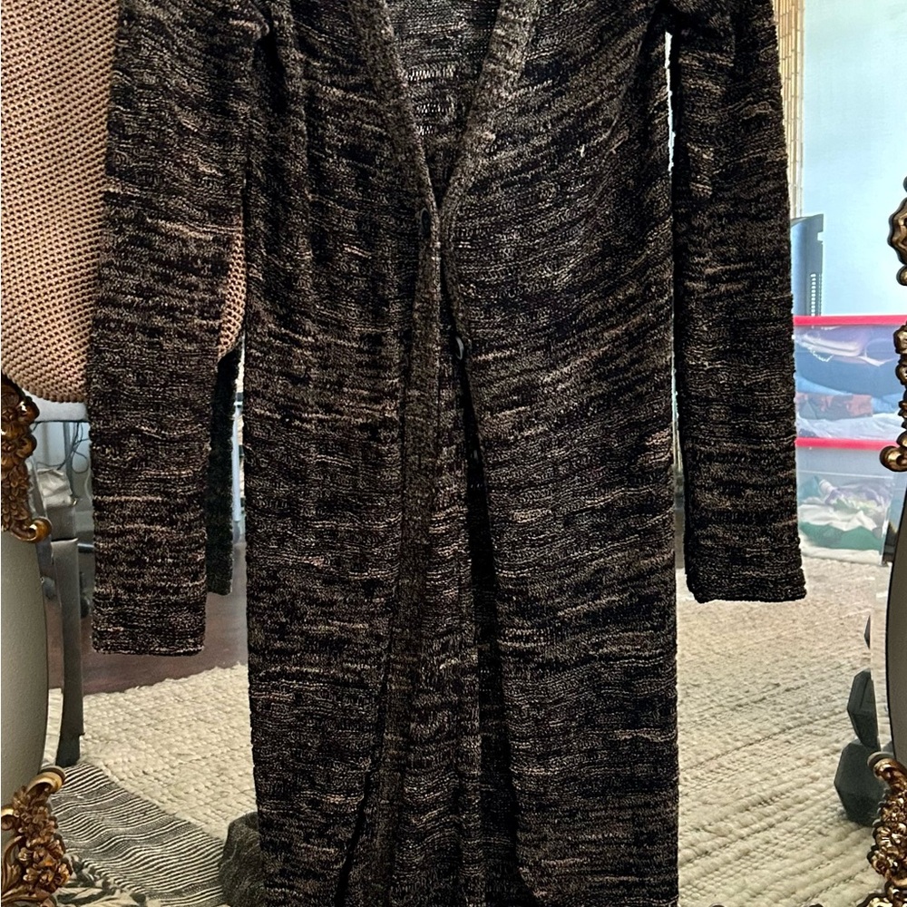 Free People Black and Gray Cardigan